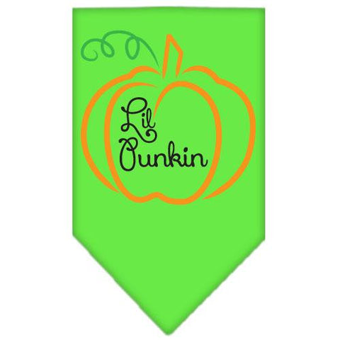 Lil Punkin Screen Print Bandana Lime Green Large