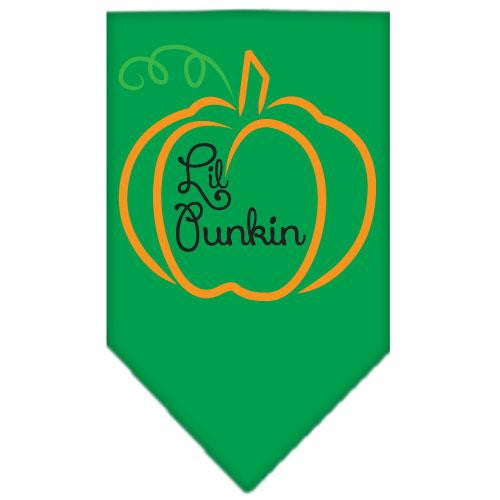 Lil Punkin Screen Print Bandana Emerald Green Small