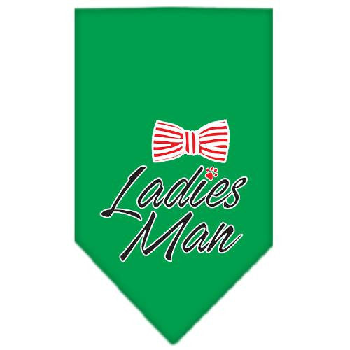 Ladies Man Screen Print Bandana Emerald Green Large