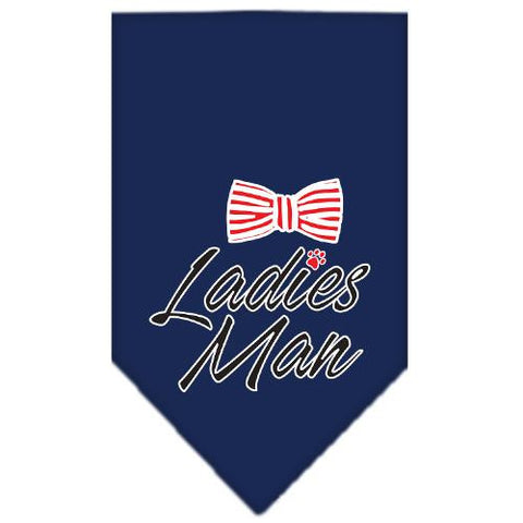 Ladies Man Screen Print Bandana Navy Blue large