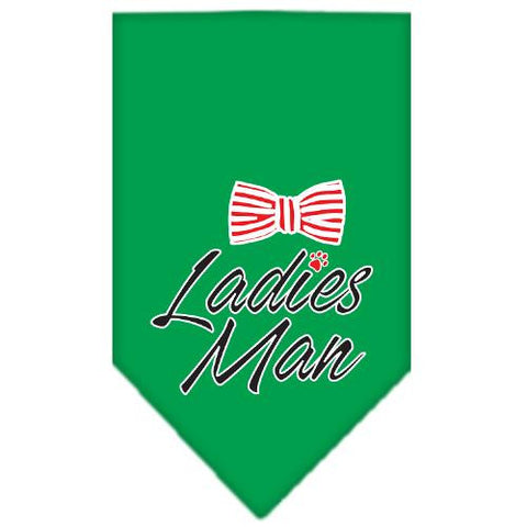 Ladies Man Screen Print Bandana Emerald Green Small