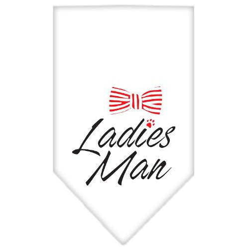 Ladies Man Screen Print Bandana White Small