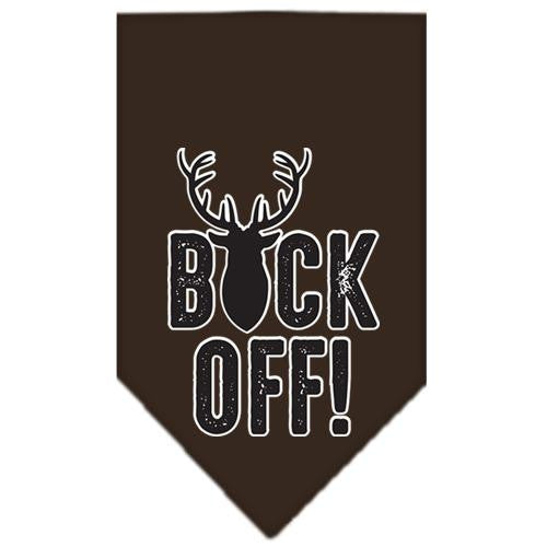 Buck Off Screen Print Bandana Brown Large