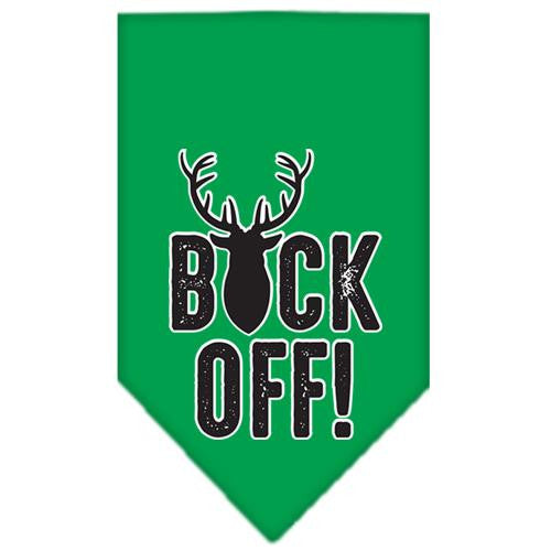 Buck Off Screen Print Bandana Emerald Green Large