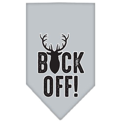 Buck Off Screen Print Bandana Grey Large