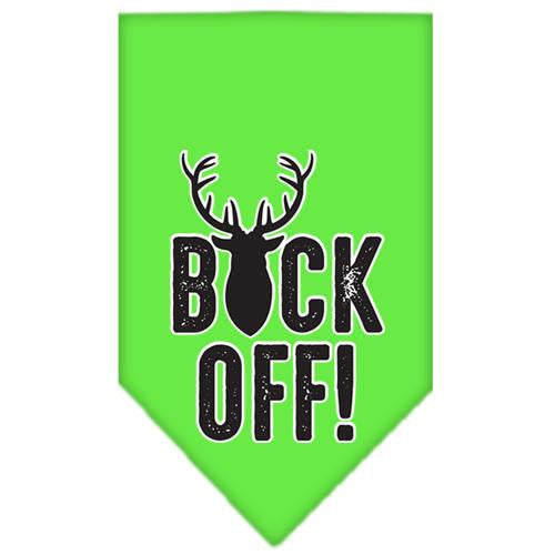 Buck Off Screen Print Bandana Lime Green Large