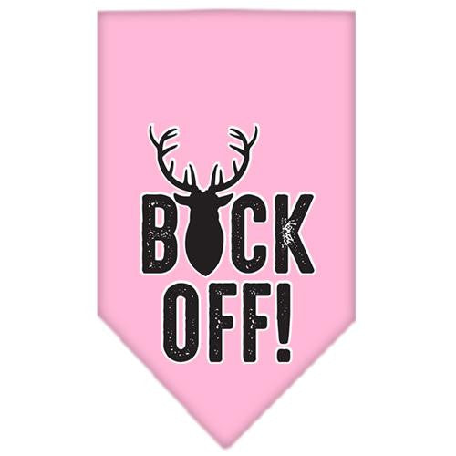 Buck Off Screen Print Bandana Light Pink Large