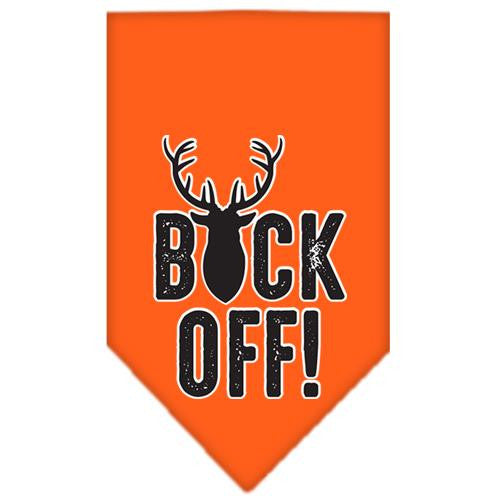 Buck Off Screen Print Bandana Orange Large