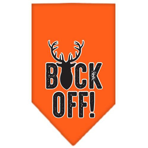 Buck Off Screen Print Bandana Orange Large