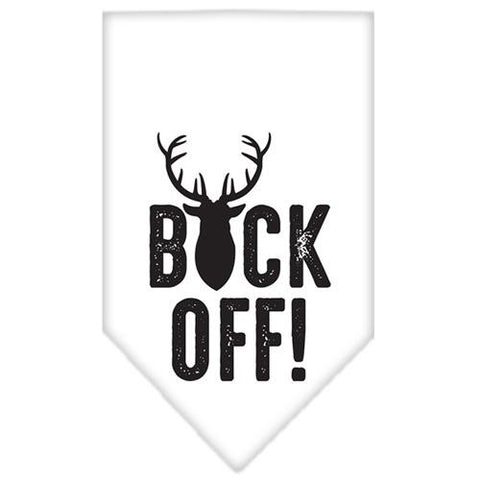 Buck Off Screen Print Bandana White Large