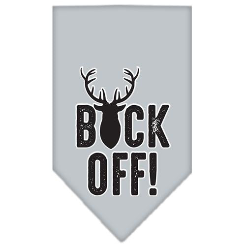 Buck Off Screen Print Bandana Grey Small