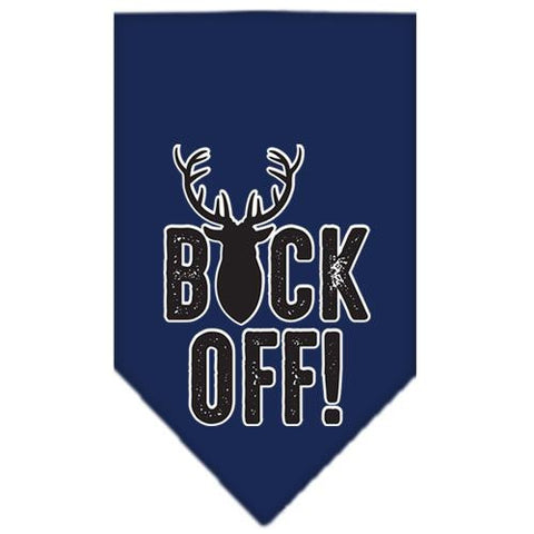 Buck Off Screen Print Bandana Navy Blue Small