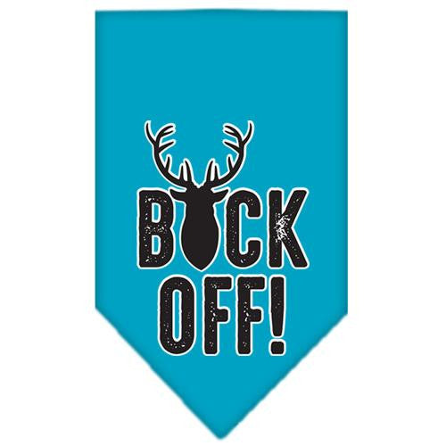 Buck Off Screen Print Bandana Turquoise Small