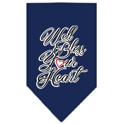 Well Bless Your Heart Screen Print Bandana Navy Blue large