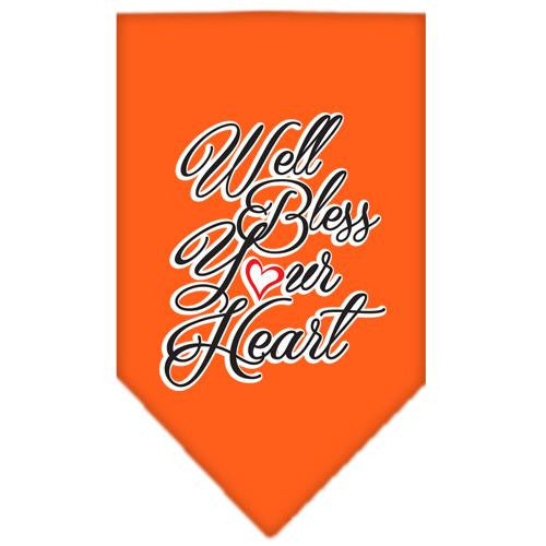 Well Bless Your Heart Screen Print Bandana Orange Large