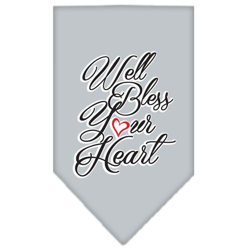 Well Bless Your Heart Screen Print Bandana Grey Small