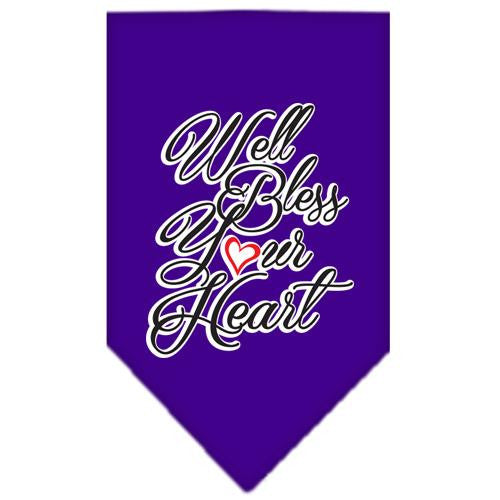 Well Bless Your Heart Screen Print Bandana Purple Small