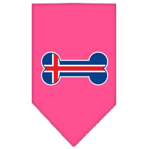 Bone Flag Iceland  Screen Print Bandana Bright Pink Large