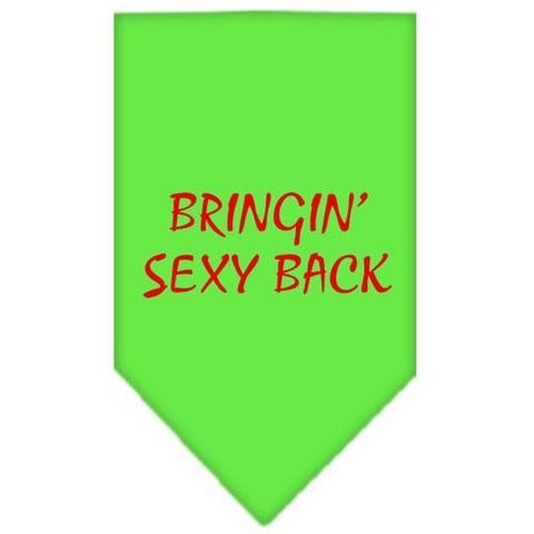 Bringin Sexy Back Screen Print Bandana Lime Green Small