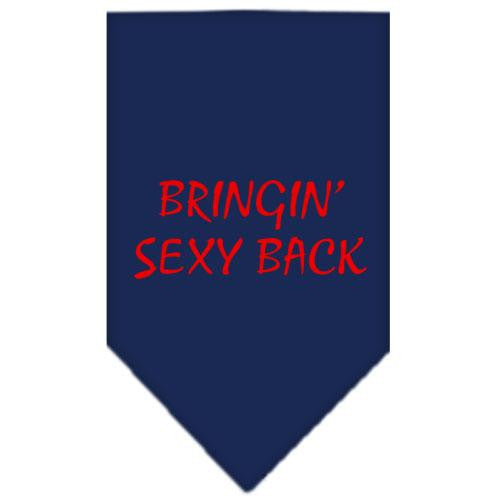 Bringin Sexy Back Screen Print Bandana Navy Blue Small