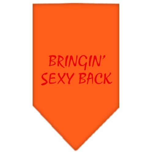 Bringin Sexy Back Screen Print Bandana Orange Small