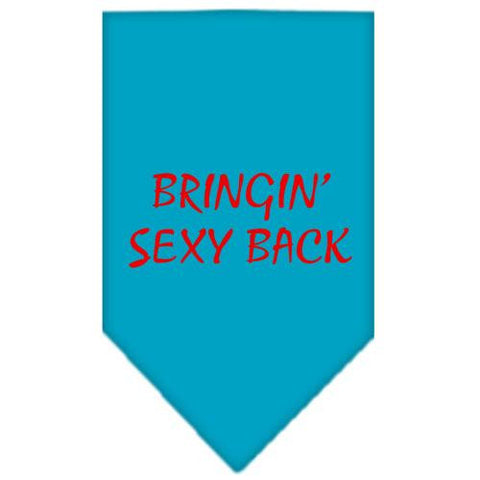 Bringin Sexy Back Screen Print Bandana Turquoise Small