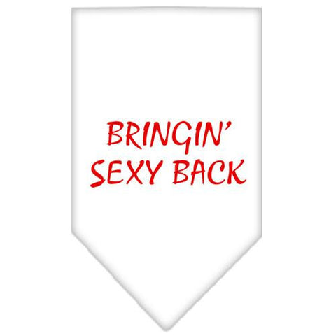 Bringin Sexy Back Screen Print Bandana White Small