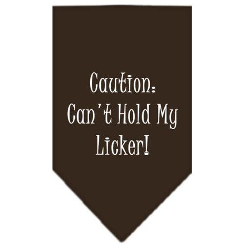 Can't Hold My Licker  Screen Print Bandana Cocoa Large