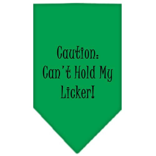 Can't Hold My Licker  Screen Print Bandana Emerald Green Large