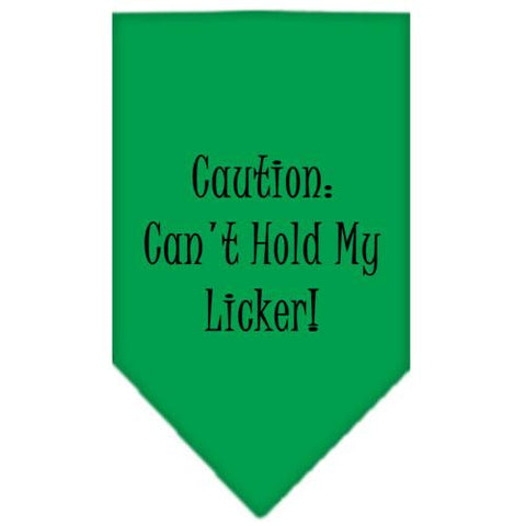 Can't Hold My Licker  Screen Print Bandana Emerald Green Large