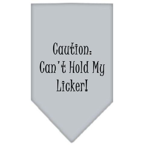 Can't Hold My Licker  Screen Print Bandana Grey Large