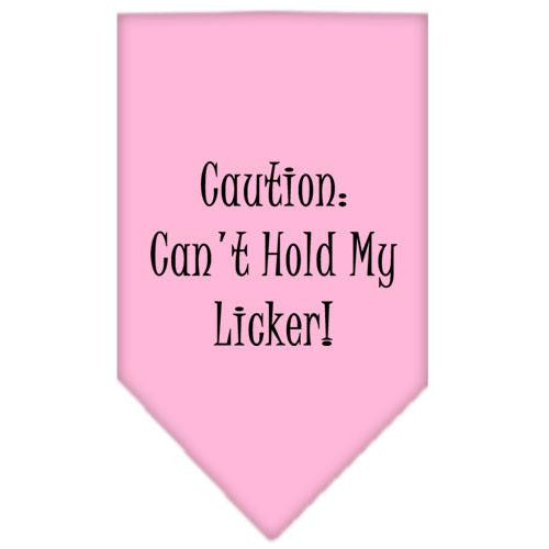 Can't Hold My Licker  Screen Print Bandana Light Pink Large