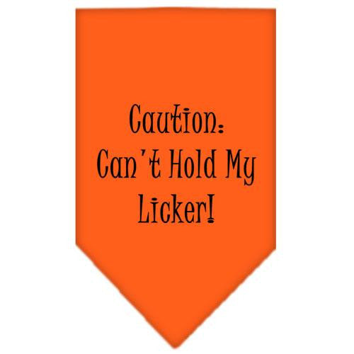 Can't Hold My Licker  Screen Print Bandana Orange Large