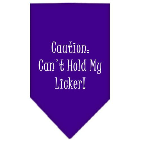 Can't Hold My Licker  Screen Print Bandana Purple Large