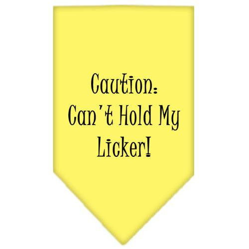 Can't Hold My Licker  Screen Print Bandana Yellow Large