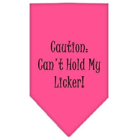 Can't Hold My Licker  Screen Print Bandana Bright Pink Small