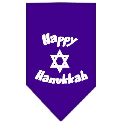 Happy Hanukkah Screen Print Bandana Purple Small