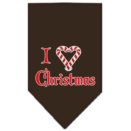 Heart Christmas Screen Print Bandana Cocoa Small