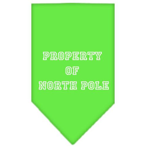 Property of North Pole Screen Print Bandana Lime Green Large