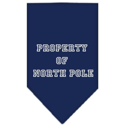 Property of North Pole Screen Print Bandana Navy Blue Small