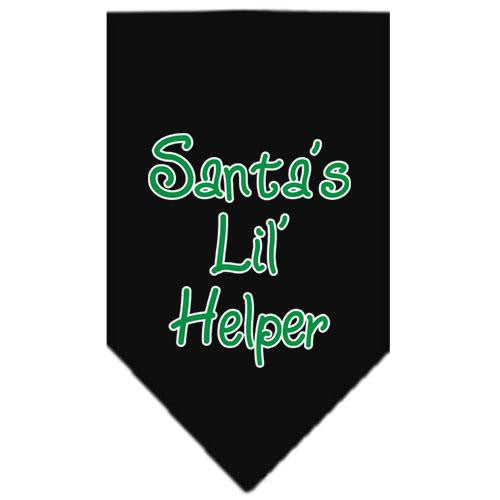 Santa Lil Helper Screen Print Bandana Black Large