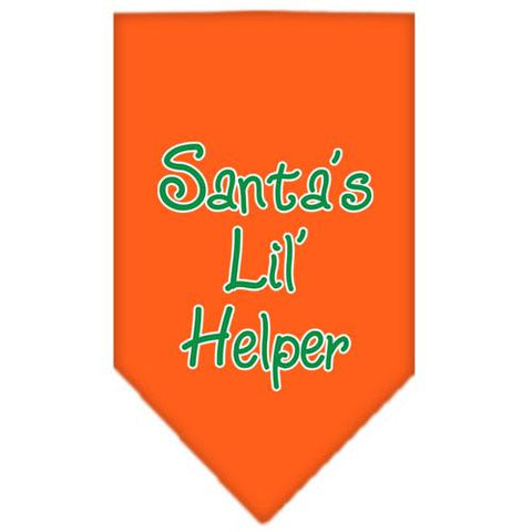 Santa Lil Helper Screen Print Bandana Orange Large