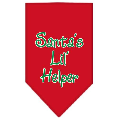 Santa Lil Helper Screen Print Bandana Red Large