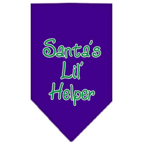 Santa Lil Helper Screen Print Bandana Purple Small