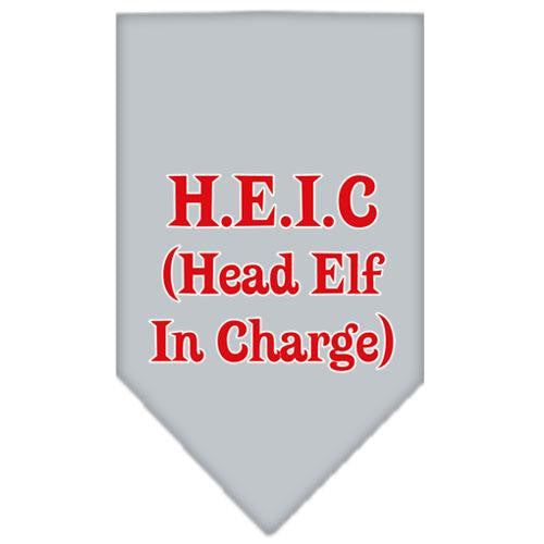 Head elf In Charge Screen Print Bandana Grey Small