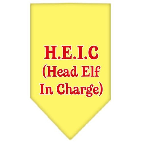 Head elf In Charge Screen Print Bandana Yellow Small