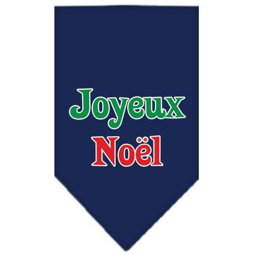 Joyeux Noel Screen Print Bandana Navy Blue large