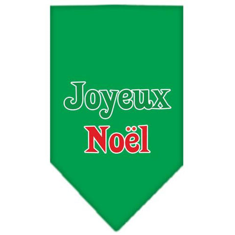 Joyeux Noel Screen Print Bandana Emerald Green Small