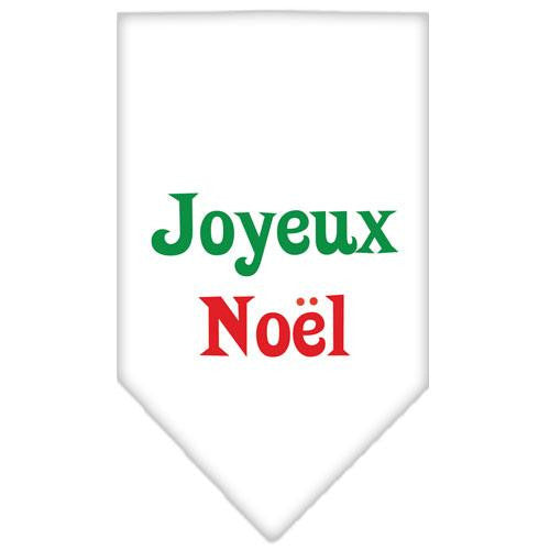 Joyeux Noel Screen Print Bandana White Small