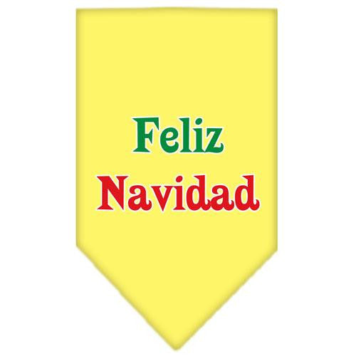 Feliz Navidad Screen Print Bandana Yellow Large